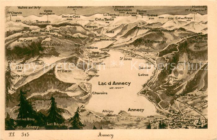 Annecy 74 Haute-Savoie Karte Umgebung