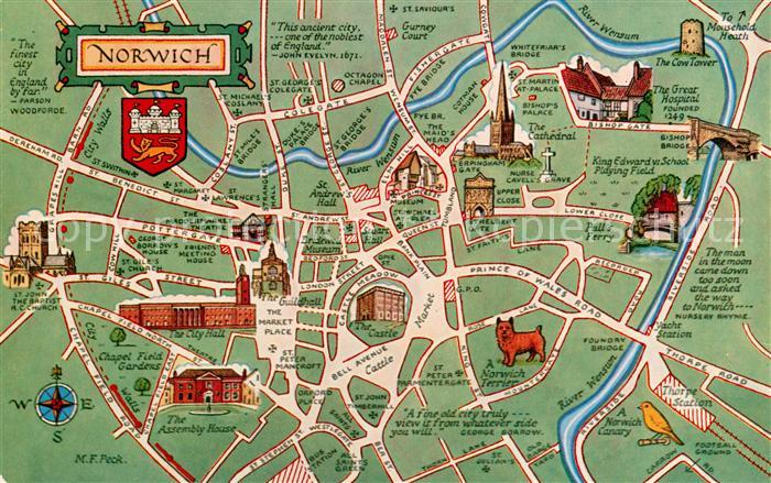 Norwich  UK Karte Norwich