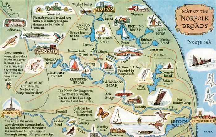 Wroxham Broadland UK Karte Norfolk Broads