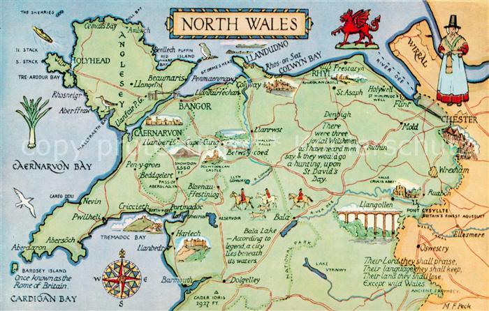 Bangor Wales Karte North Wales