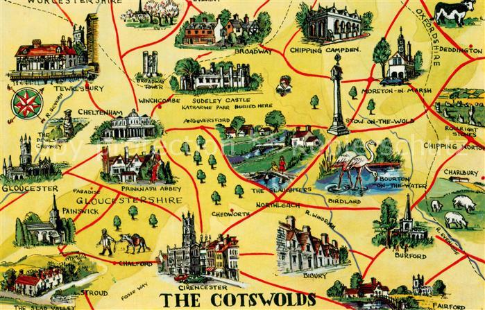 Cirencester  UK Karte Cotswolds