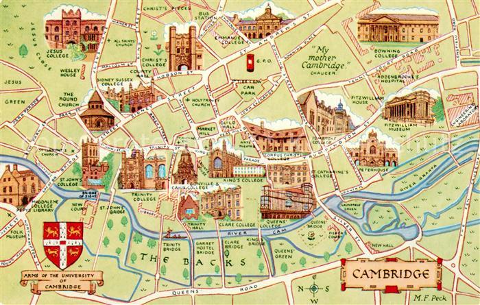 Cambridge  UK Cambridgeshire Karte Cambridge