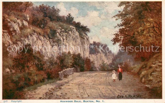Buxton  UK Derbyshire Ashwood Dale Kuenstlerkarte Geo.S.Ramsay