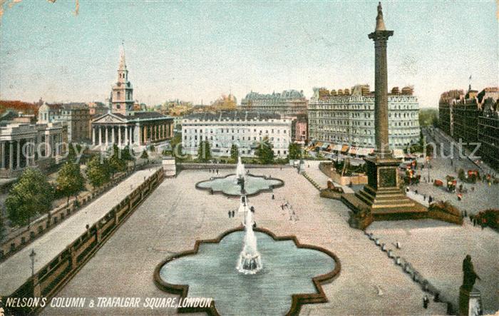 London  UK Nelsons Column and Trafalgar Square
