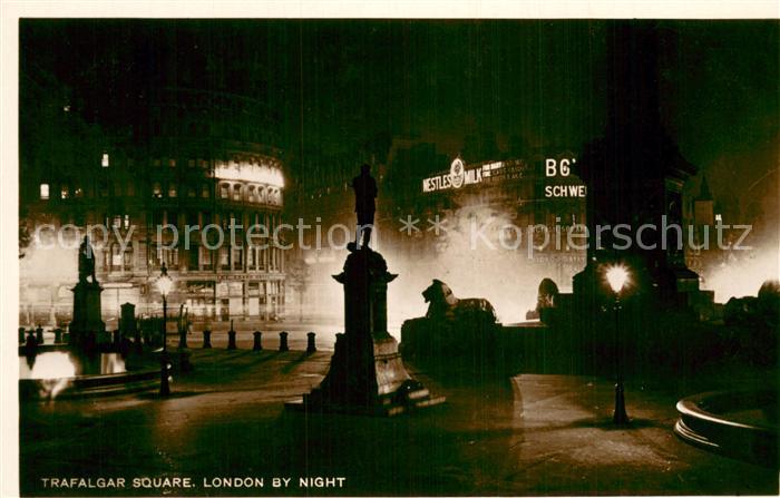 London  UK Trafalgar Square by Night