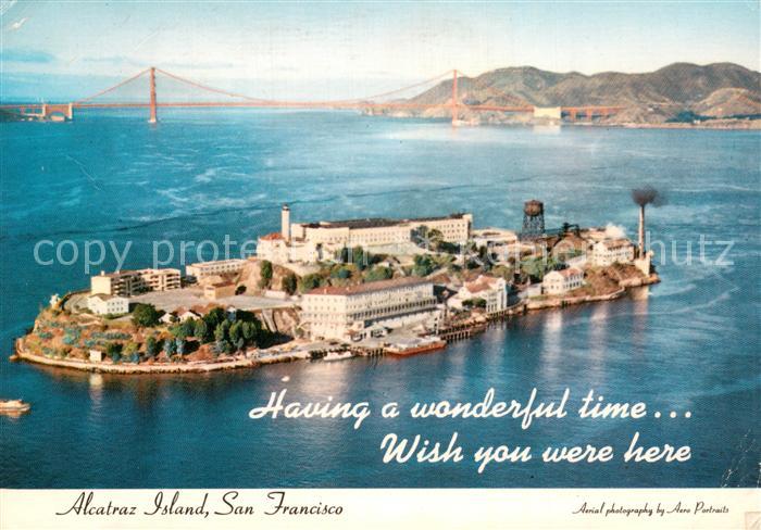 Alcatraz San Francisco Fliegeraufnahme Golden Gate Bridge