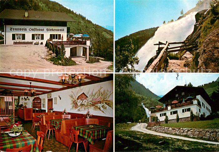 Partschins Parcines IT Gasthaus Birkenwald Teilansichten m. Wasserfall