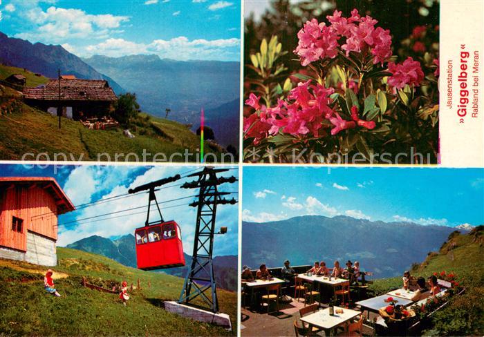 Giggelberg Meran Merano IT Jausenstation Gondel