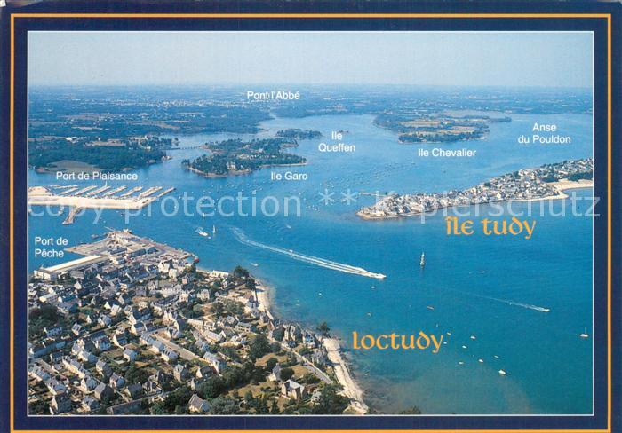 Loctudy 29 Finistere Fliegeraufnahme Panorama Muendung d. Flusses v. Pont Abby