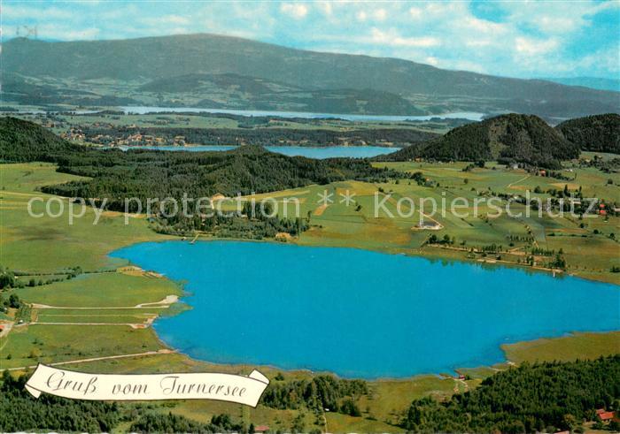 Turnersee Kaernten AT Fliegeraufnahme Unterkaernter Seengebiet Klopeiner-See u.