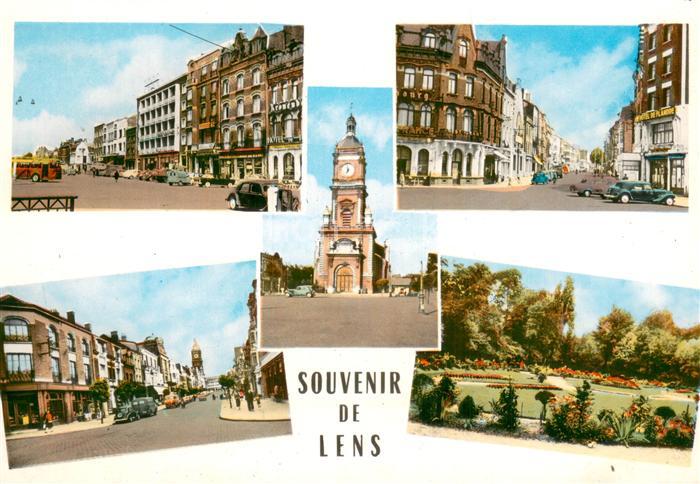 Lens 62 Pas-de-Calais L Eglise - Place de la Gare - Rue de la Gare - Rue de Lill