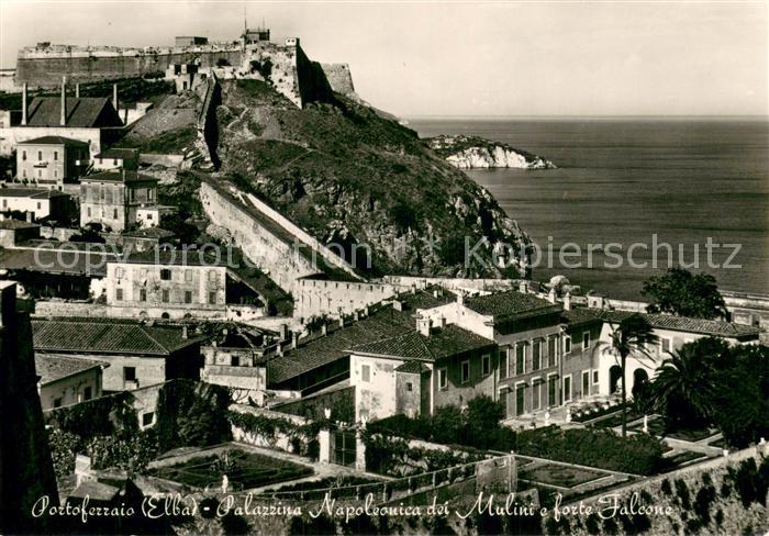 Portoferraio Elba IT Der kleine Napoleonische Palast Dei Mulini u. Falcone Festu