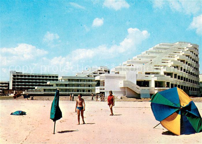 Albena Touristen am Strand m. Hotels
