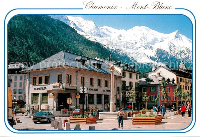 Chamonix Teilansicht Place de la Poste m. Mont Blanc