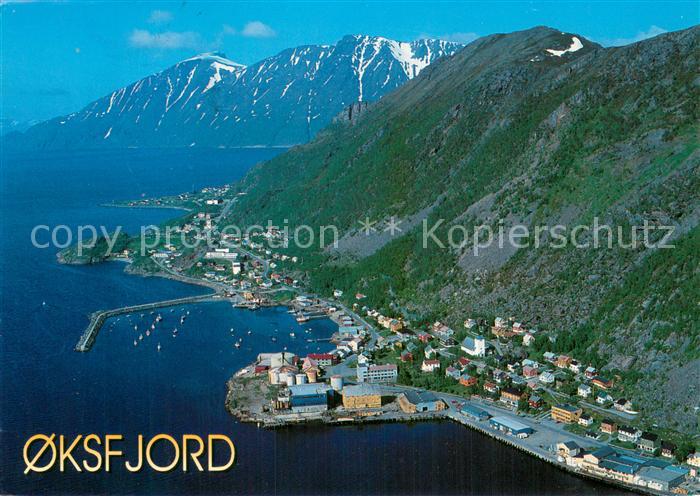 Oksfjord Norge Fliegeraufnahme Panorama
