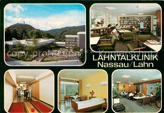 Nassau Lahn Lahntalklinik der LVA Rheinprovinz BibliothekKegelbahn Zimmer Gastra