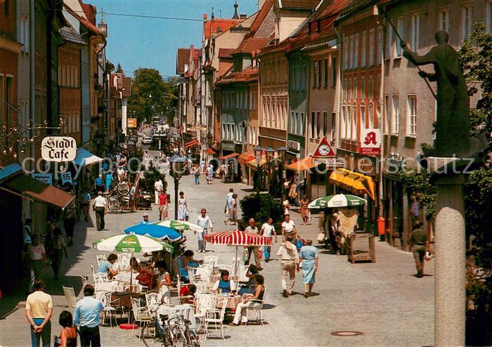Fuessen Allgaeu Fussgaengerzone mit St Mang Denkmal