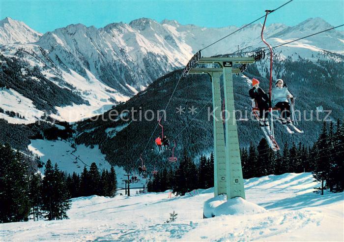 Gerlos Isskogelbahn Doppelsessellift mit Schoenachtal Schoenachschneid und Arbis