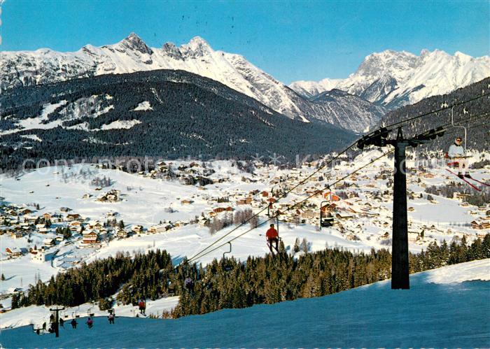 Seefeld Tirol Blick von der Sesselbahn Gschwandkopf mit Karwendelgebirge
