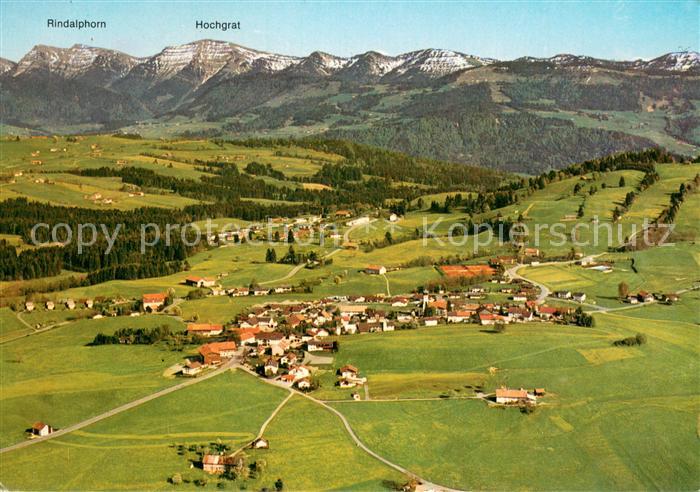 Oberreute Fliegeraufnahme mit Rindalphorn und Hochgrat