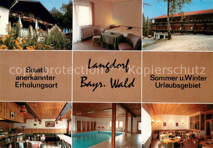 Langdorf Regen Hotel Gasthof Eichenbuehl Gaestezimmer Gastraeume Hallenbad