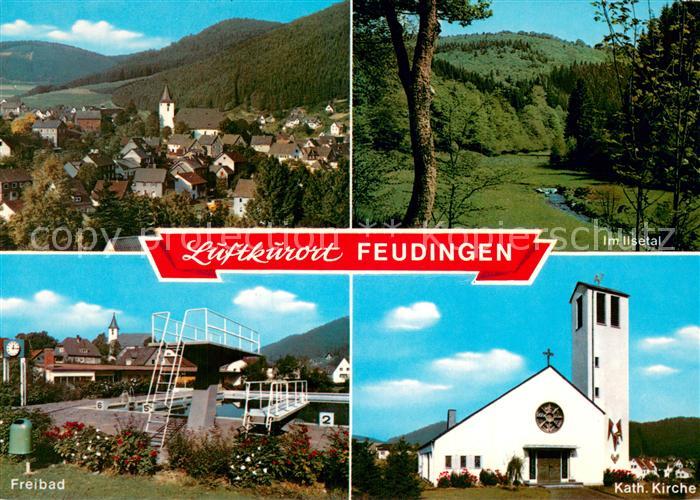 Feudingen Panorama Im Ilsetal Freibad Kath Kirche