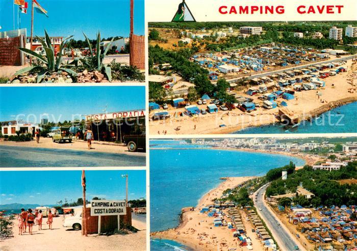 Cambrils Costa Dorada ES Camping Cavet Strandpartien Fliegeraufnahme
