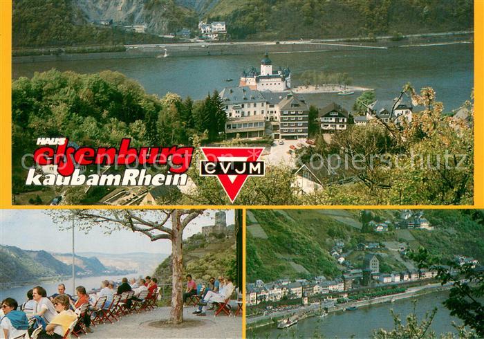 Kaub Rhein Haus Elsenburg Panorama Terrasse Rheinpartie