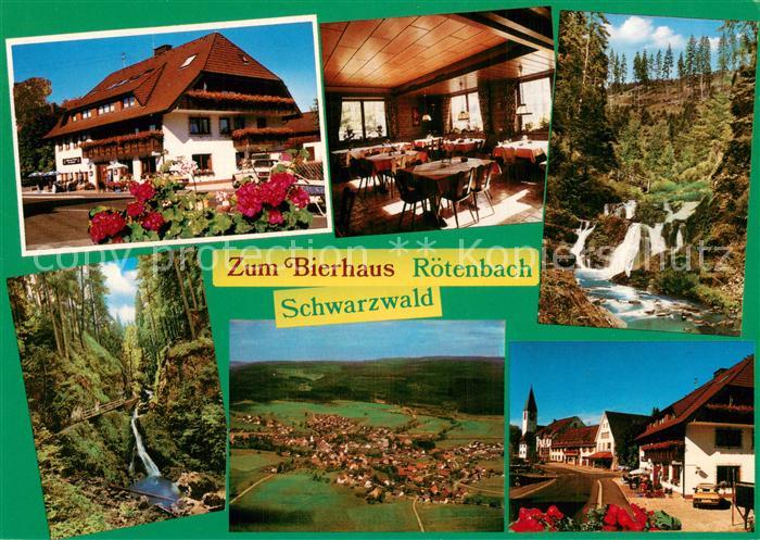 Roetenbach Baden Gasthaus Pension Zum Bierhaus Gaststube Wasserfall Fliegeraufna