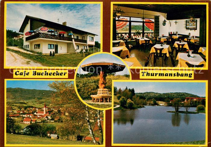 Thurmansbang Cafe Buchecker Gastraum Panorama Seepartie