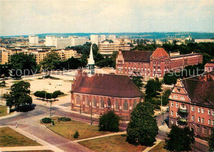 Szczecin Stettin Panorama miasta na pierwsym planie gotycki kosciol sw Piotra i