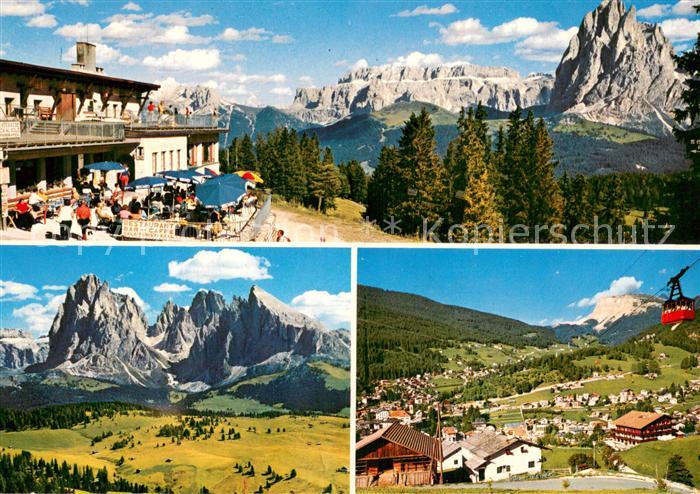 St Ulrich Groeden Tirol Gasthof Seiser Alm Dolomiten Seilbahn Panorama