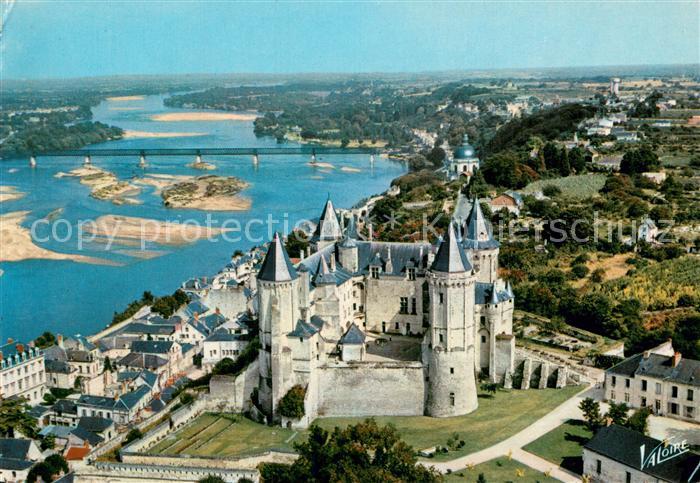 Saumur 49 Fliegeraufnahme Das Schloss u. d. Loire