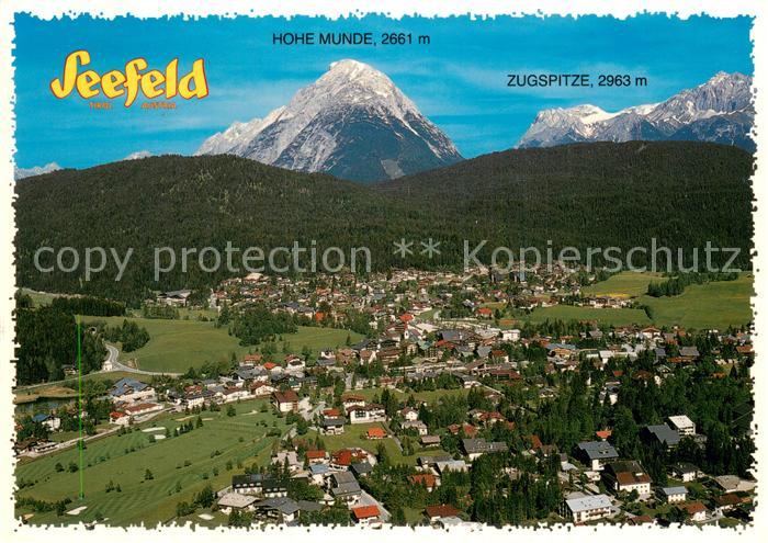 Seefeld Tirol Fliegeraufnahme Gesamtansicht m. Hohe Munde u. Zugspitze