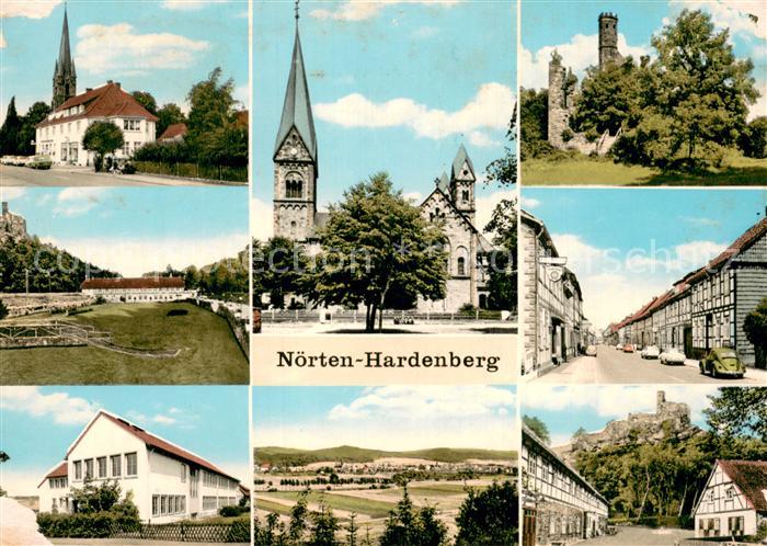 Noerten-Hardenberg Kirche Strassenpartie Fachwerkhaeuser Ruine