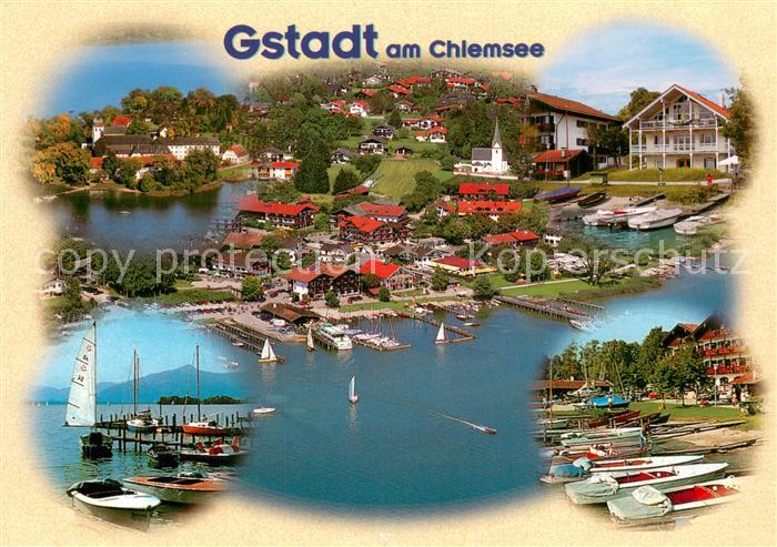 Gstadt Chiemsee Fliegeraufnahme Gsad m. Fraueninsel