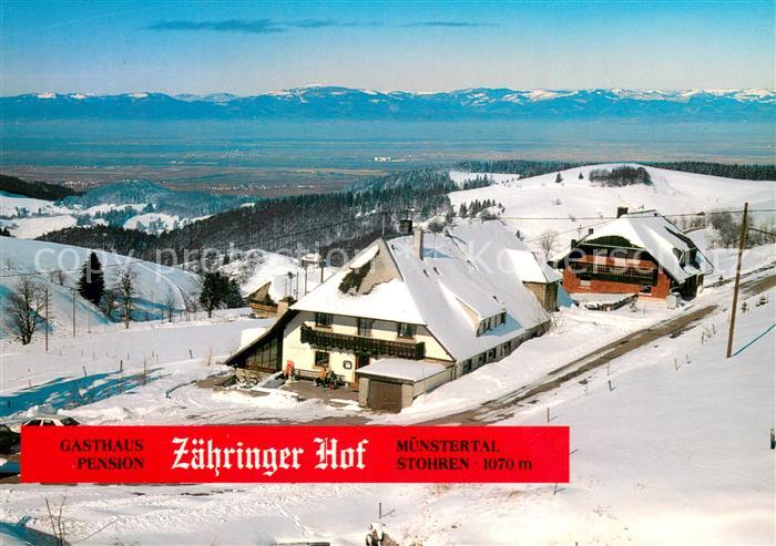 Muenstertal  Schwarzwald Gasthaus-Pension Zaehringer Hof Aussenansicht Schnee Wi