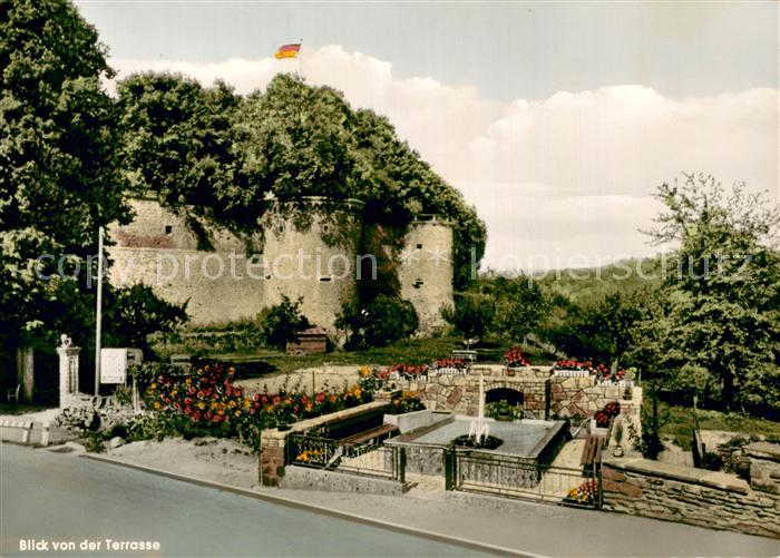 Kirn Nahe Schloss Dhaun Brunnen Gruenanlage