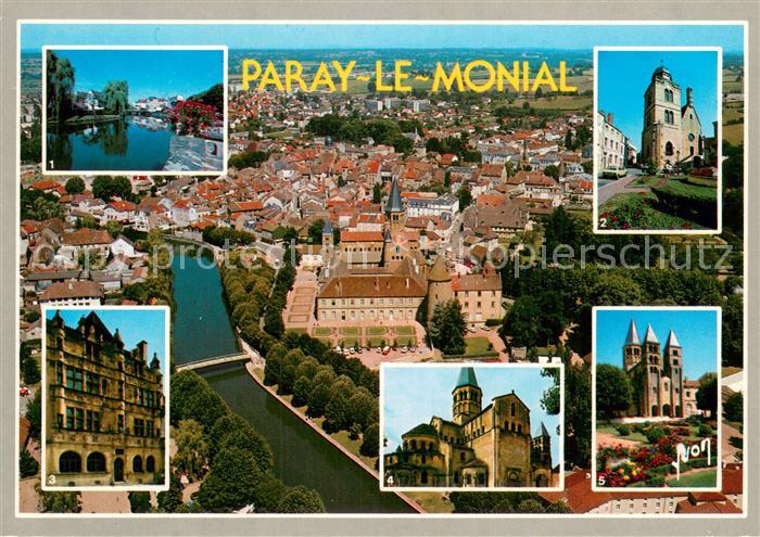Paray-le-Monial 71 Fliegeraufnahme La Bourbince - La Tour Saint-Nicolas - Hotel