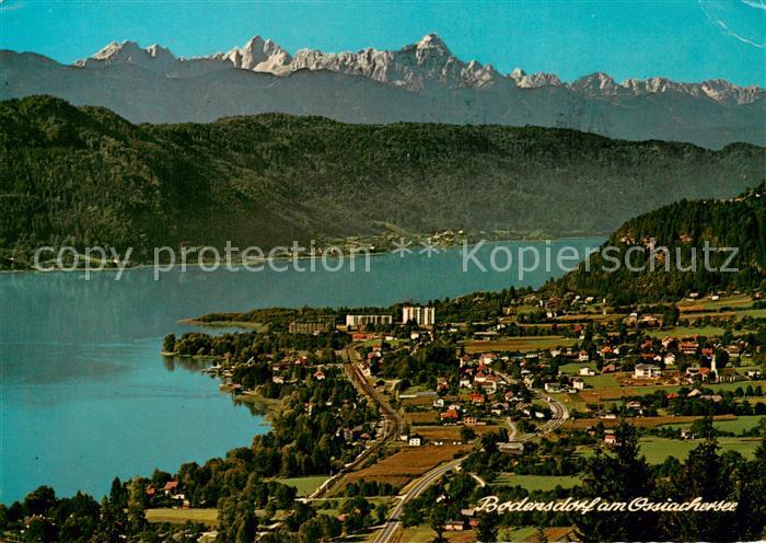 Bodensdorf Ossiacher See AT Fliegeraufnahme Gesamtansicht moe Julischen Alpen u.