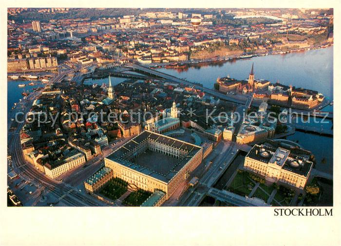 Stockholm Fliegeraufnahme Altstadt m. Dem Koenigsschloss