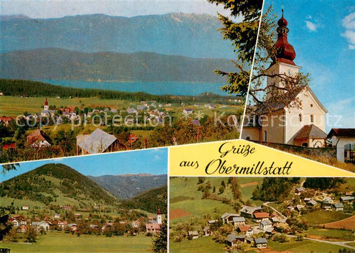 Obermillstatt Kaernten Gesamtansicht m. Barockkirche u. Laubendorf
