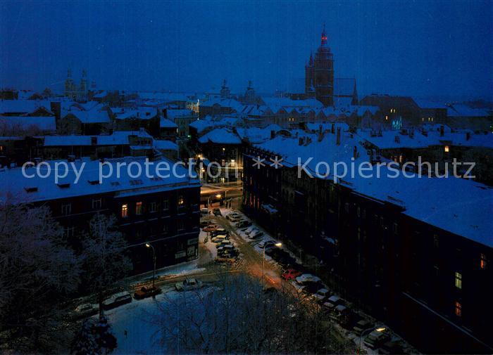 Hradec Kralove Koeniggraetz Teilansicht bei Nacht Winter-Schnee