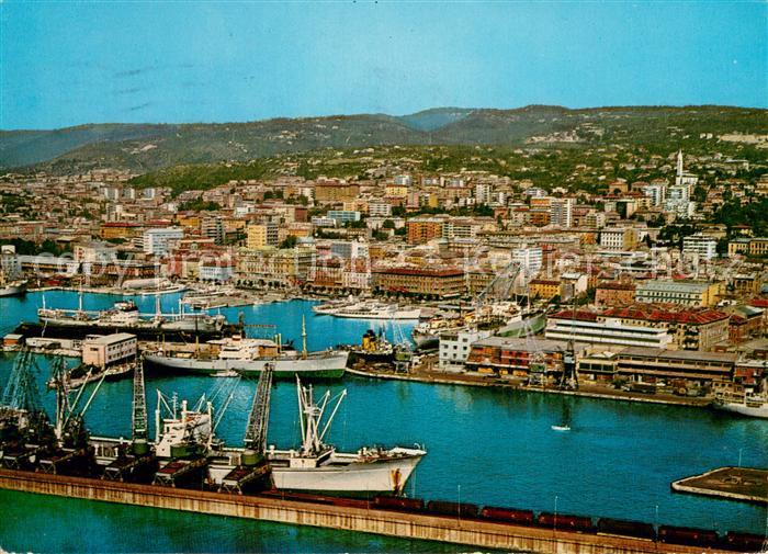 Rijeka Fiume Fliegeraufnahme Hafen-Teilansicht