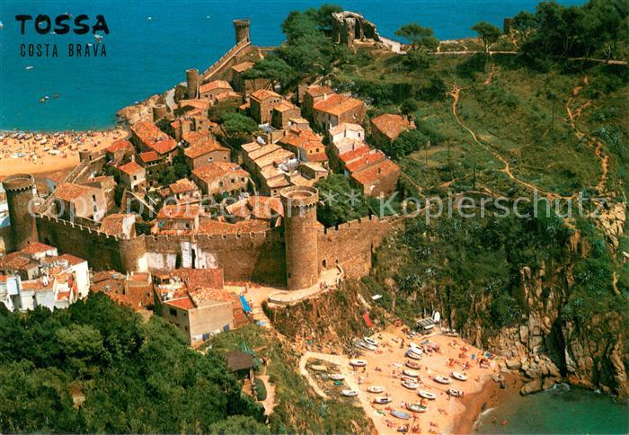 Tossa de Mar ES Fliegeraufnahme Innerhalb d. ummauerten Teiles