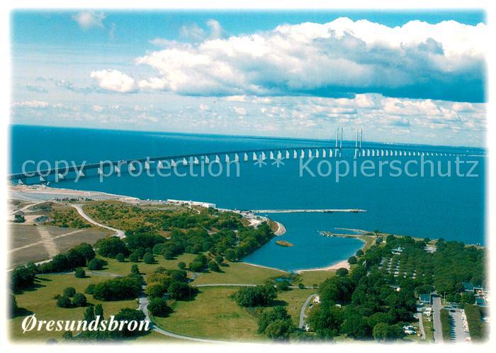Oresundsbron DK Fliegeraufnahme Bruecke 7845m. land