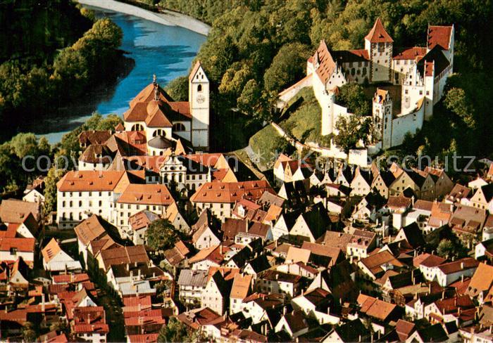 Fuessen Allgaeu Fliegeraufnahme Altstadt m. Hohem Schloss ehem. Kloster Sankt Ma
