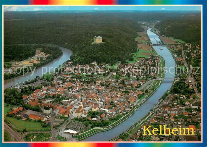 Kelheim Donau Fliegeraufnahme am Zusammenfluss v. Altmuehl u. Donau