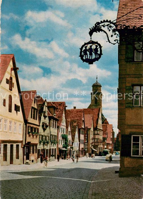 Dinkelsbuehl Segringerstrasse mit Drei Mohren Schild