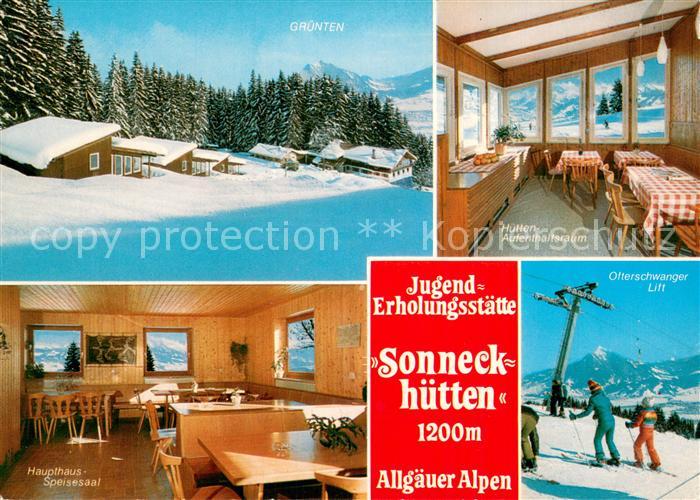 Ofterschwang Jugend Erholungsstaette Sonneck Huetten Speisesaal Aufenthaltsraum